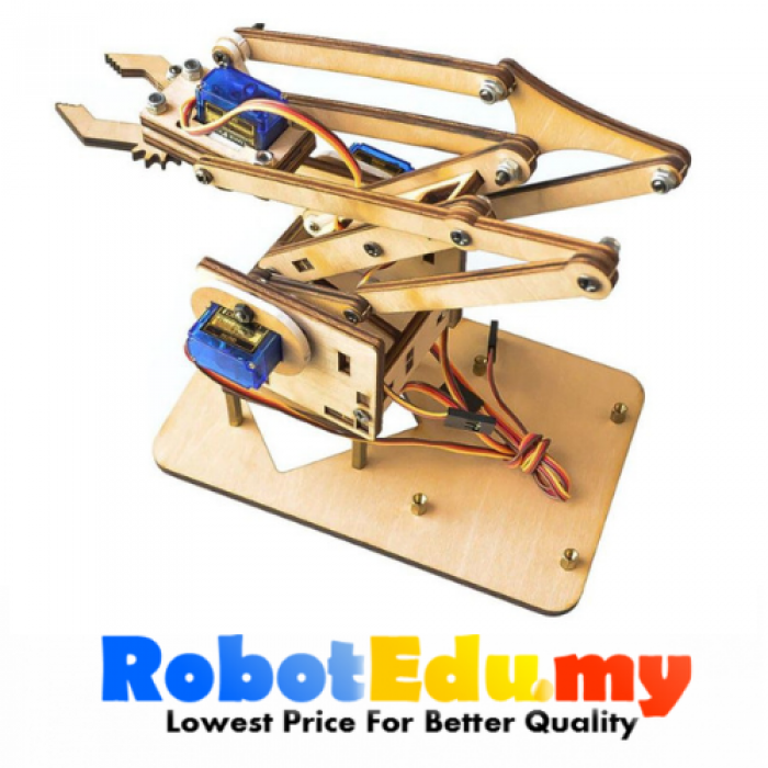 Arduino DIY MeArm 4DOF Wooden Wood / Acrylic DIY Robotics Robot Arm Kit